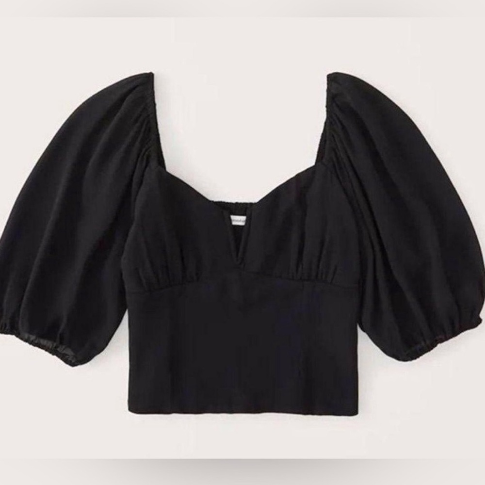 Abercrombie Black Puff Sleeve Blouse